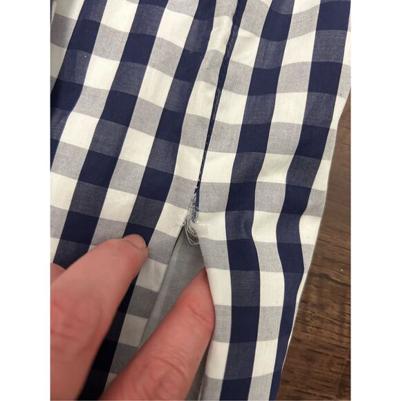 Milly NWD Blue Gingham Asymmetrical Ruffle Cascade Tie Skirt, Sz 6, MP $355 - Picture 8 of 12